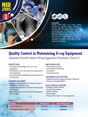 MXR 205: Quality Control in Maintaining X-ray Equipment