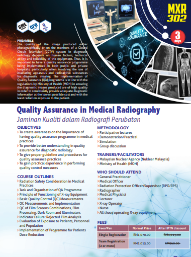 MXR 302: Quality Assurance in Medical Radiography