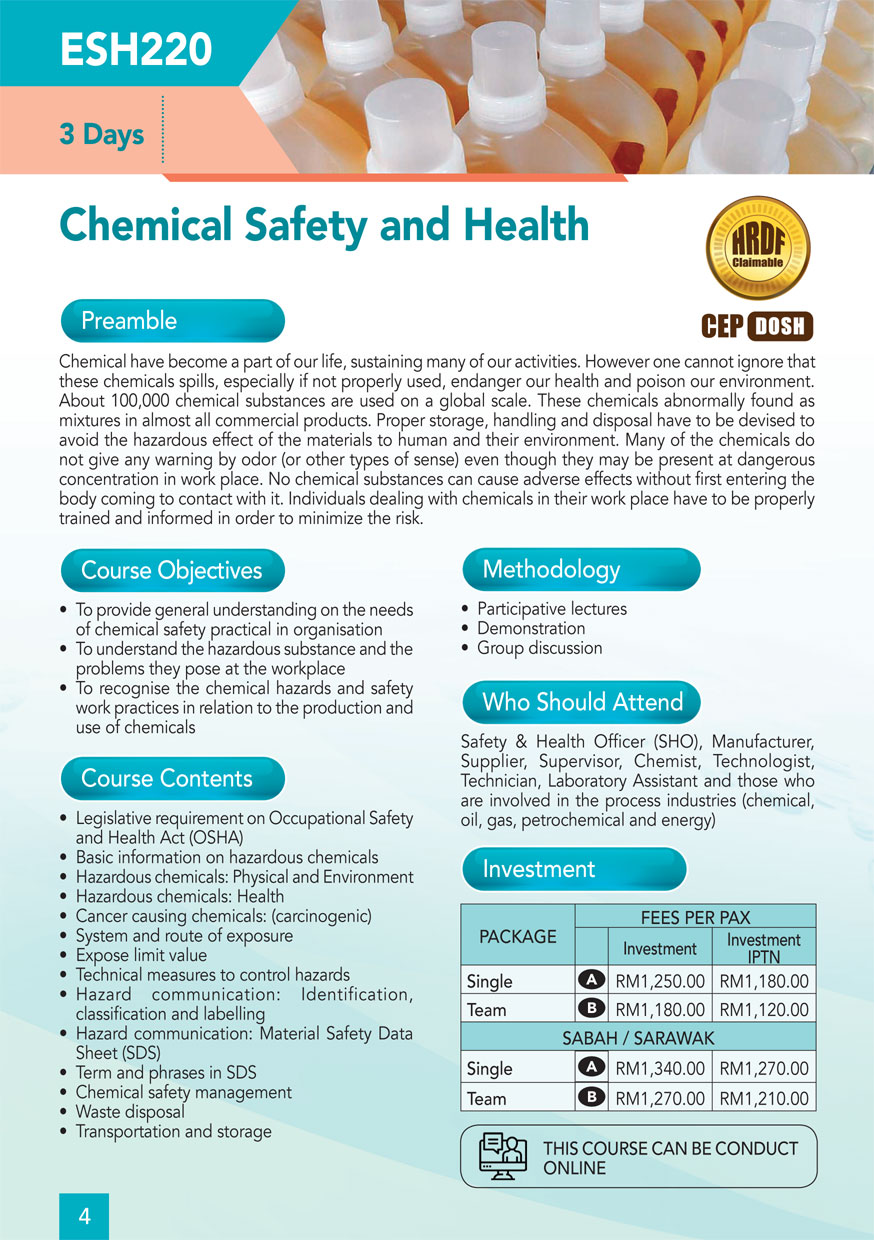 ESH 220: Chemical Safety and Health