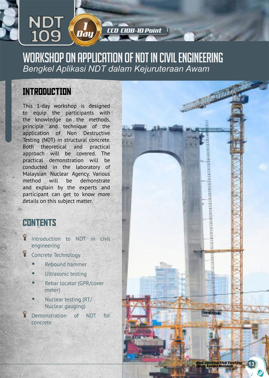 NDT 109: Workshop on Application of NDT in Civil Engineering