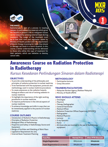 MXR 105: Awareness Course on Radiation Protection in Radiotherapy