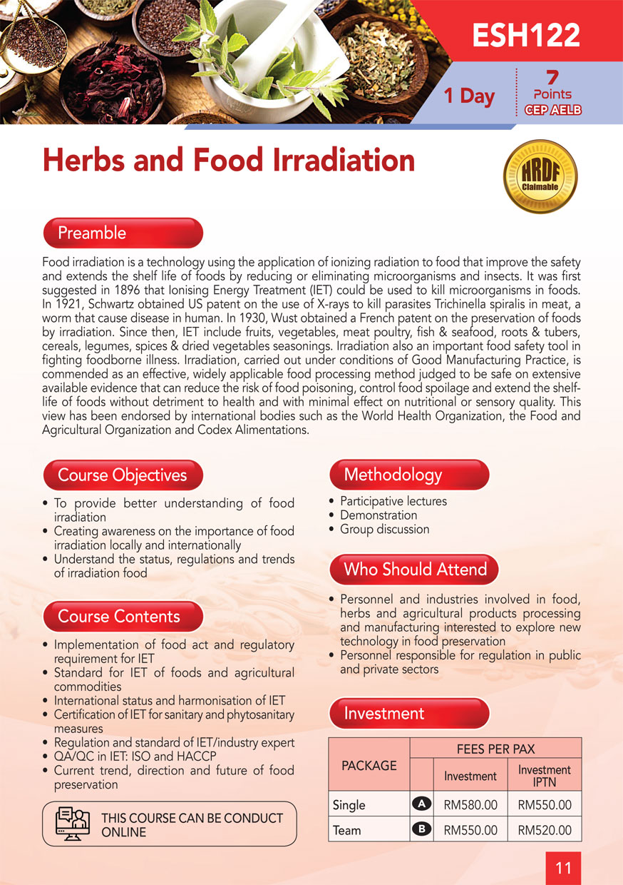 ESH 122: Herbs and Food Irradiation