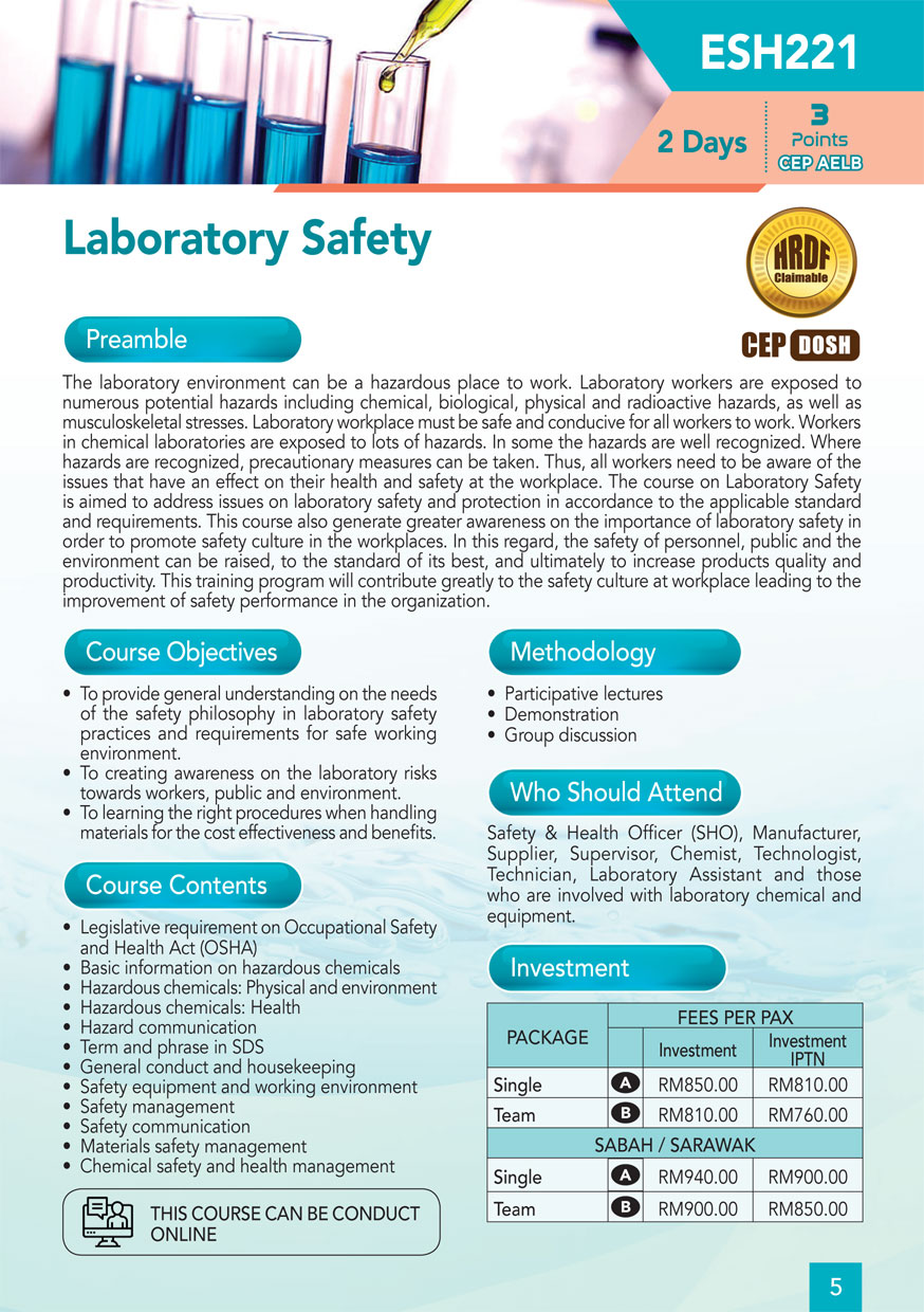 ESH 221: Laboratory Safety