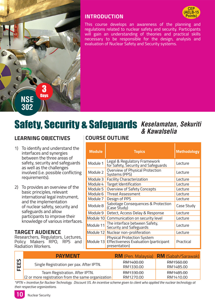 NSE 302: Safety, Security & Safeguards