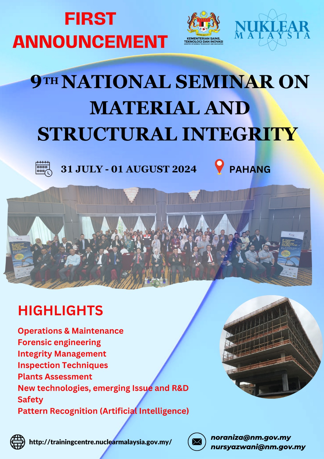 9TH NATIONAL SEMINAR ON MATERIAL AND STRUCTURAL INTEGRITY